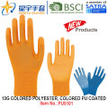 13G Colored Polyester Shell Colored PU Coated Gloves (PU5101) with CE, En388, En420, Work Gloves